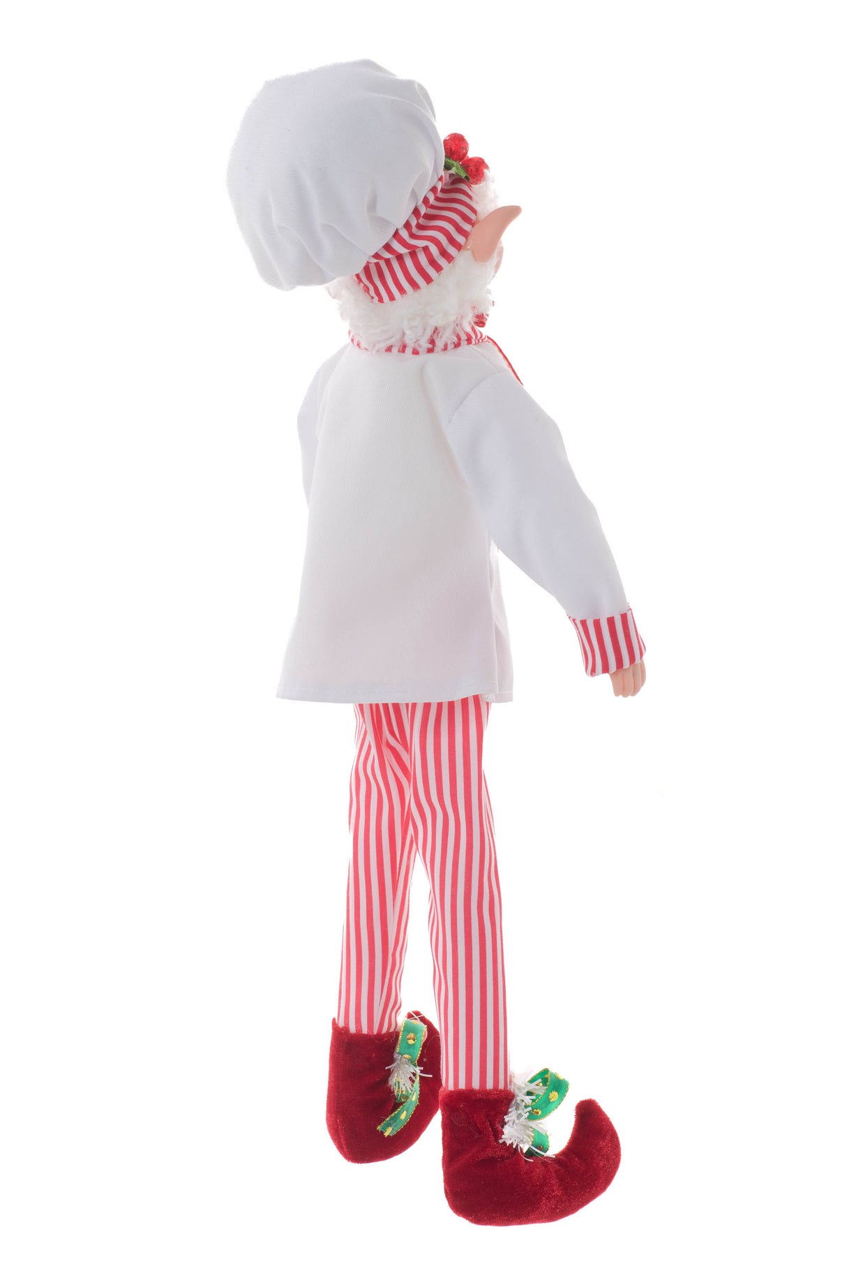 20" Hangable Red and White Cloth Candy Elf Figurine with Adjustable Legs