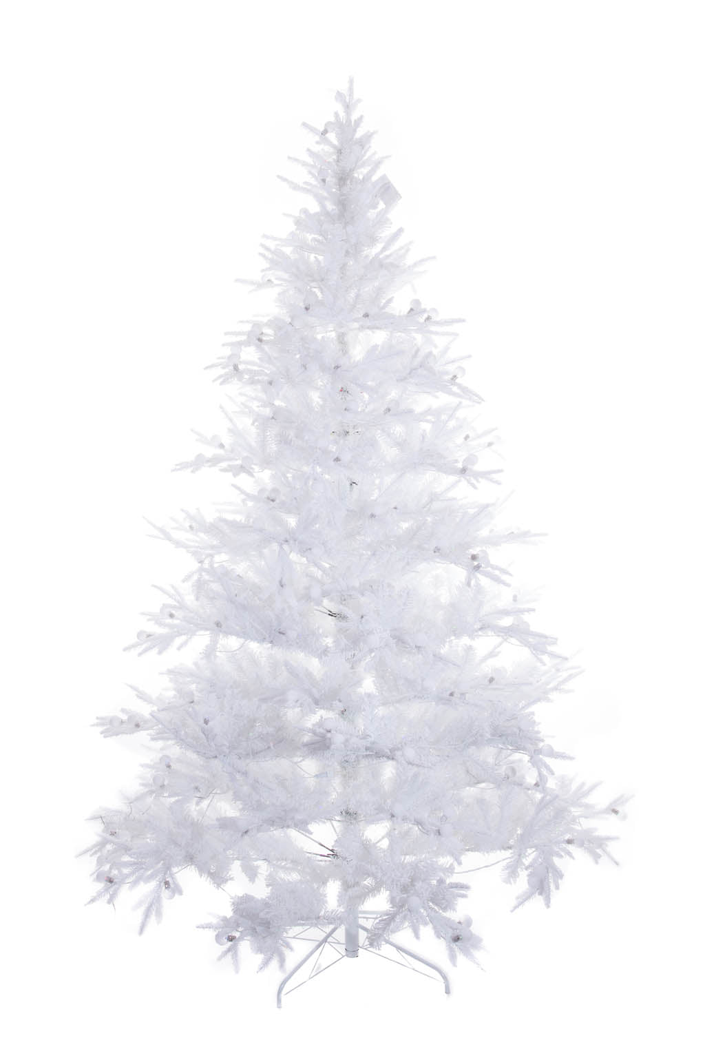 96" Flocked White Pe/Pvc Cool White LED Christmas Tree with Lights