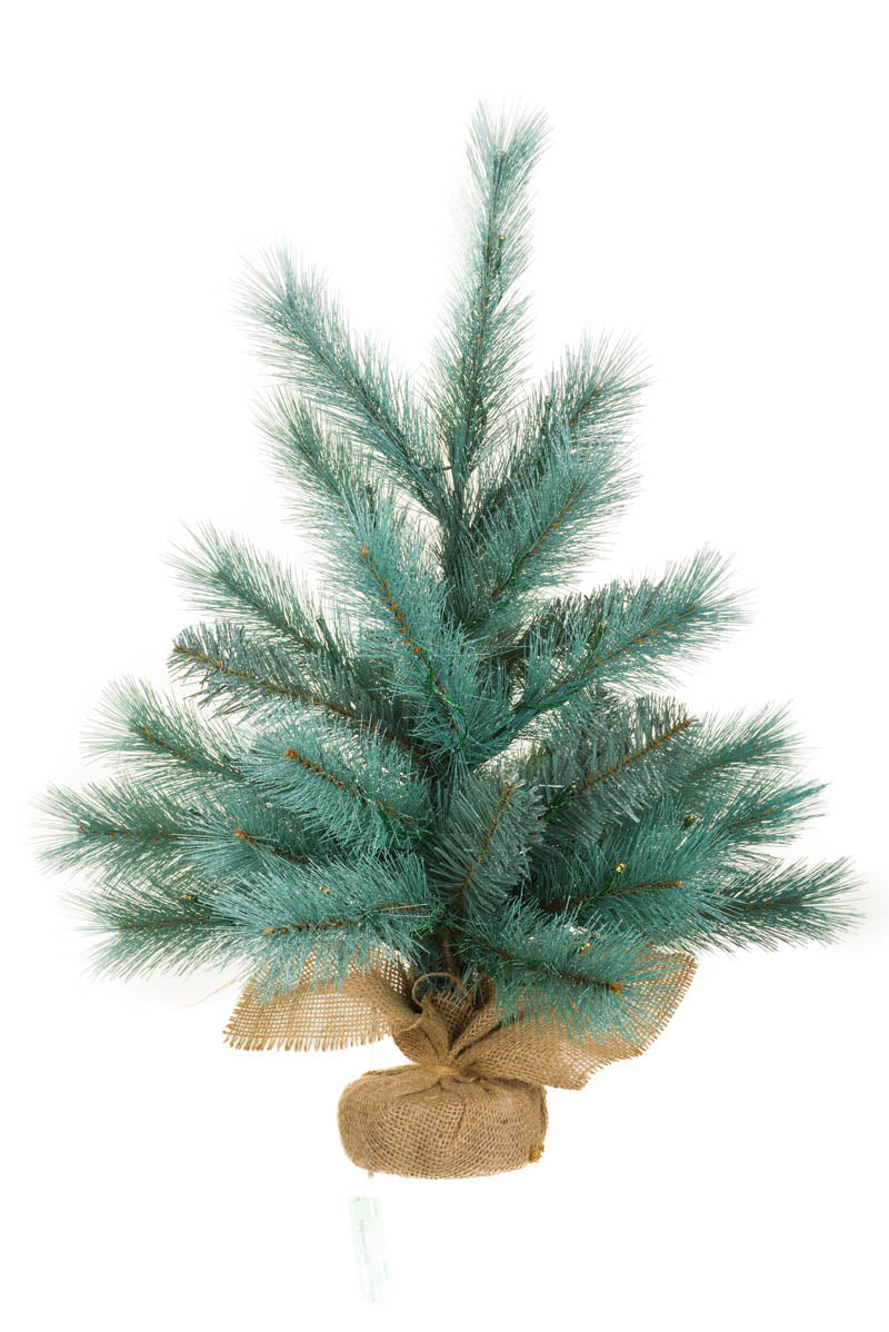 24" Emerald Pvc Pine Warm White LED Christmas Tree