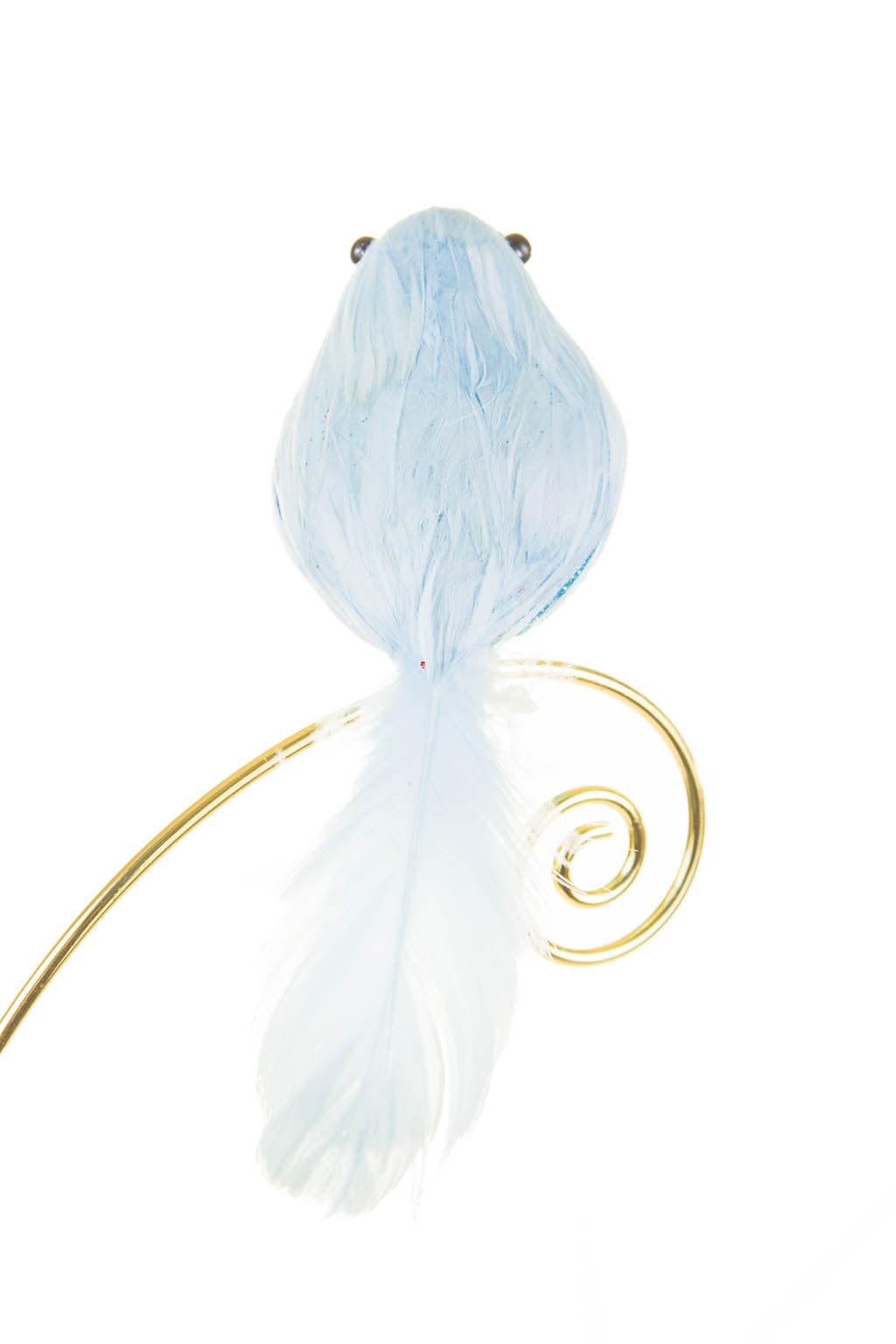 4.5" Googly-Eyed Clip-On Baby Blue Foam Bird Ornament with Glittered Body