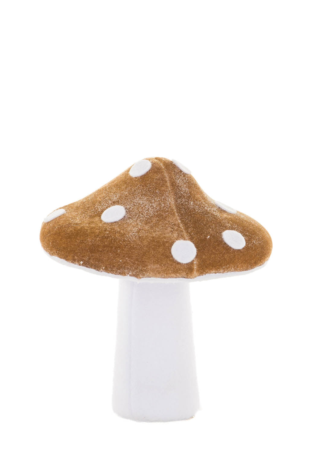 8"White and Brown Fleece Velvety Mushroom