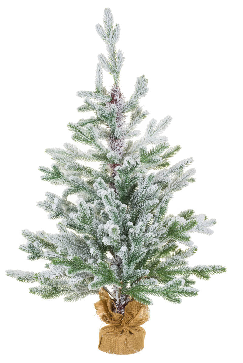 38" Flocked White and Green Plastic Norway Spruce Table Top Tree