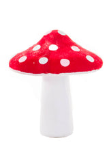 12"White and Red Fleece Velvety Mushroom