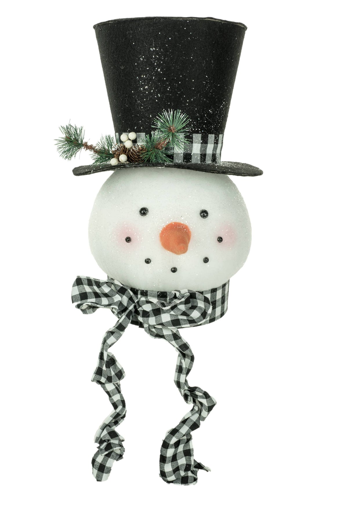 White Snowman Head Tree Topper