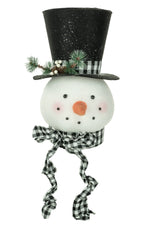 White Snowman Head Tree Topper