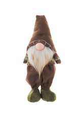 15" Brown and Green Cloth Forest Gnome