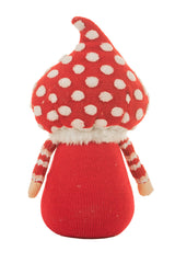 16" Spotted Red and White Cotton Relaxed Gnome with Cloudy Hat
