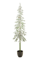 72" Flocked Green and White Pvc/Pe Christmas Tree