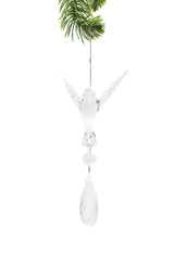 4.5" Hanging Clear Plastic Hummingbird Ornament
