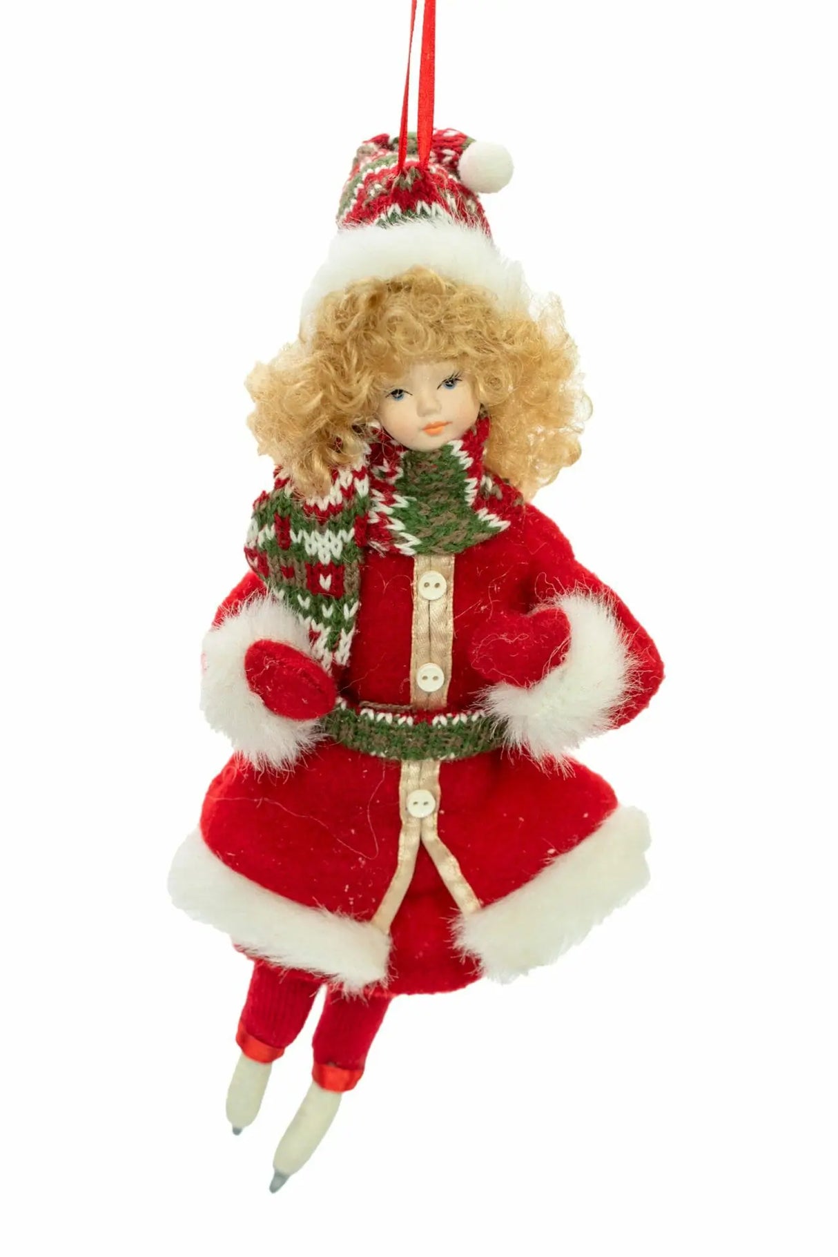 Burgundy Skating Girl Ornament