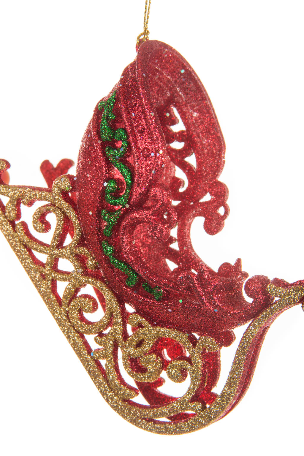 4.5"Hangable Red and Gold Acrylic Sled Ornament
