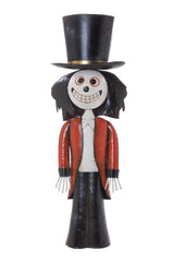 27.5" Black and White Metal Mr. Skellington Figure