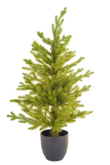36" Green Pvc Minimalist Christmas Trees with Black Planter