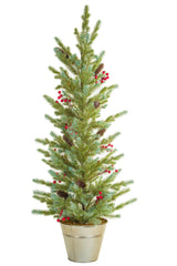 48" Green Pvc Christmas Trees with Silver Planter