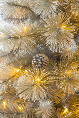 96" Flocked Green and White Pvc LED Christmas Tree