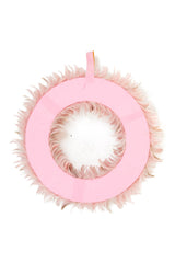 19" Hangable Pink Foam Feathery Wreath