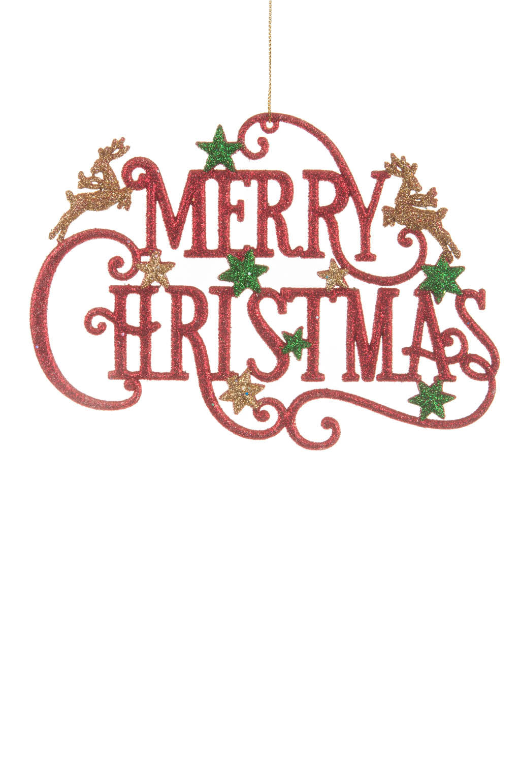 7.25"Hanging Red Acrylic Merry Christmas Sign Ornament