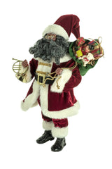 18" Red and White Cloth African Santa Figurine
