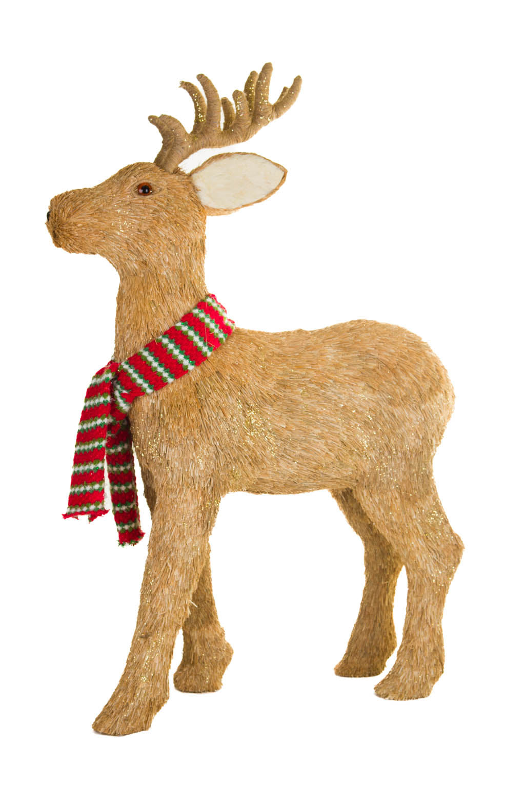 36" Large Brown Foam Reindeer Figurine with Scarf