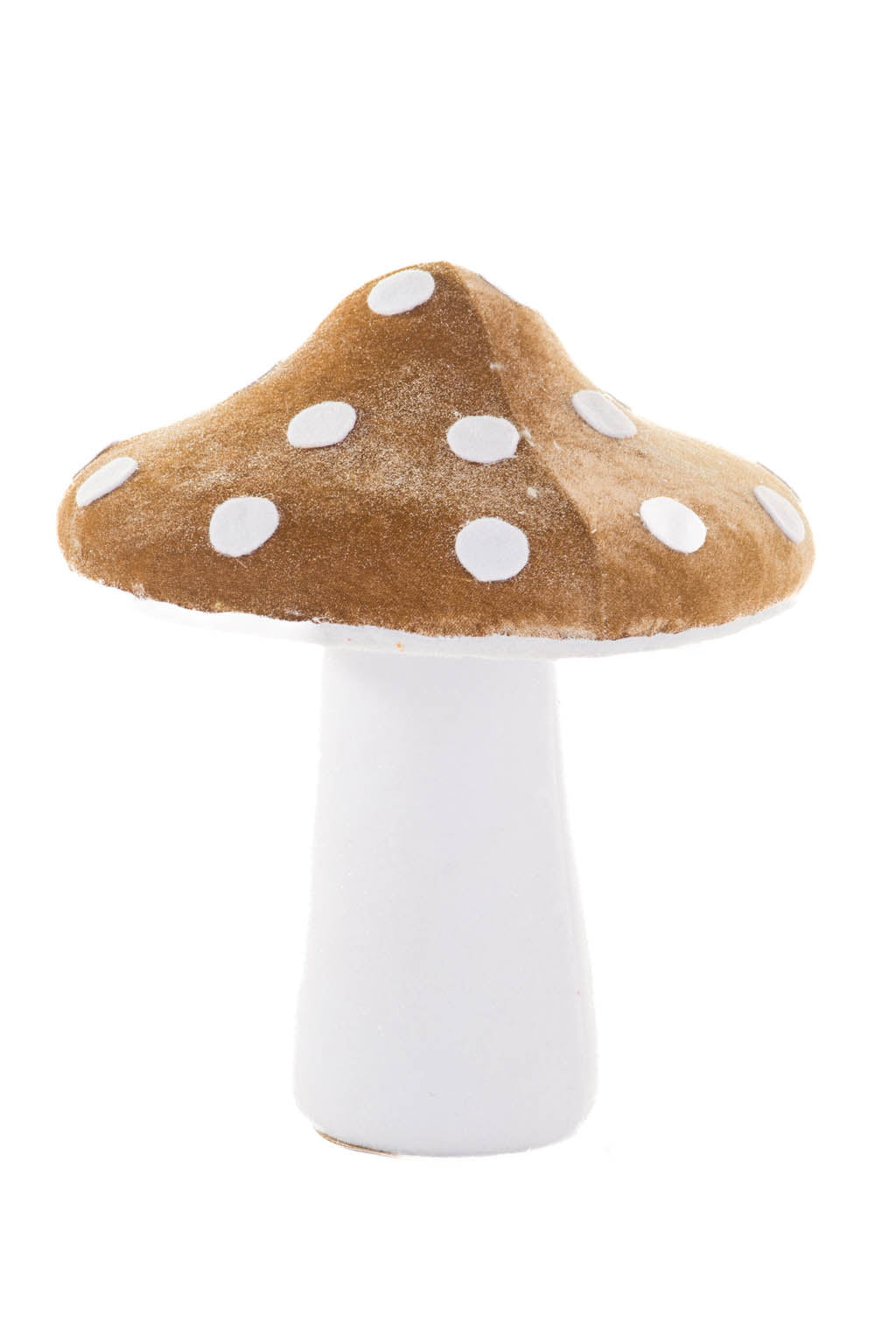 12"White and Brown Fleece Velvety Mushroom