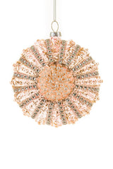 4.5" Hangable Rhinestoned Pink Glass Sea Urchin Ornament