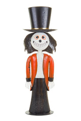 27.5" Black and White Metal Mr. Skellington Figure