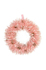 19" Hangable Pink Foam Feathery Wreath