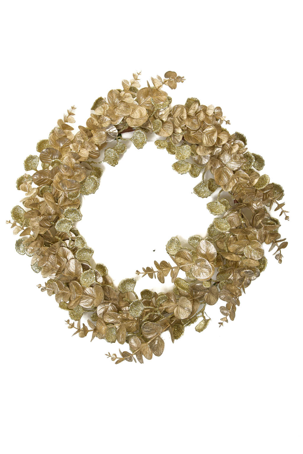 16"Beige Plastic Eucalyptus Wreath