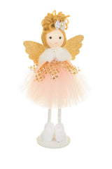 7" Hangable Baby Pink Cloth Ballerina Girl Doll with Up-Do