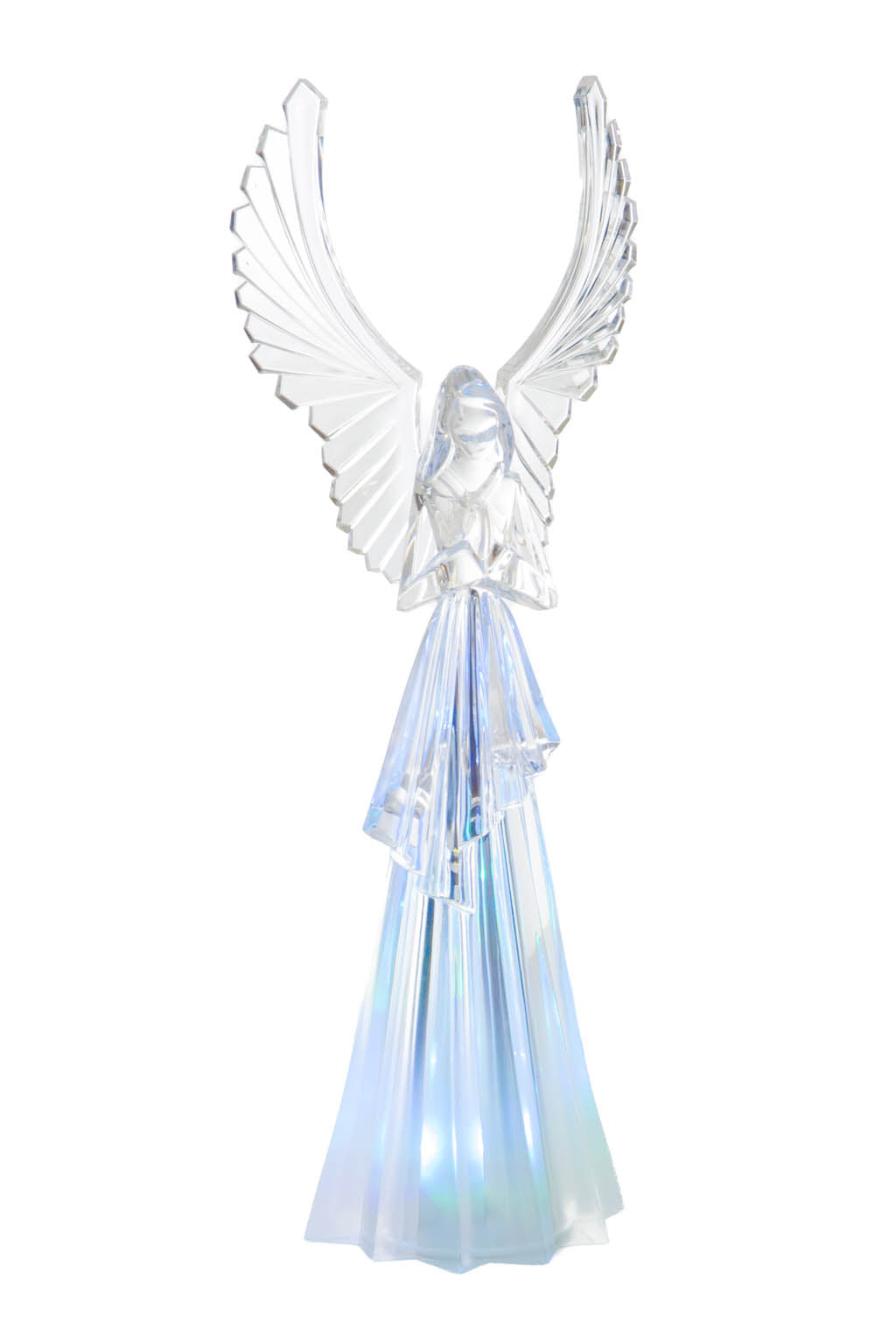 11.25" Clear Plastic Angel Color Change LED Figure