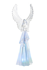 11.25" Clear Plastic Angel Color Change LED Figure