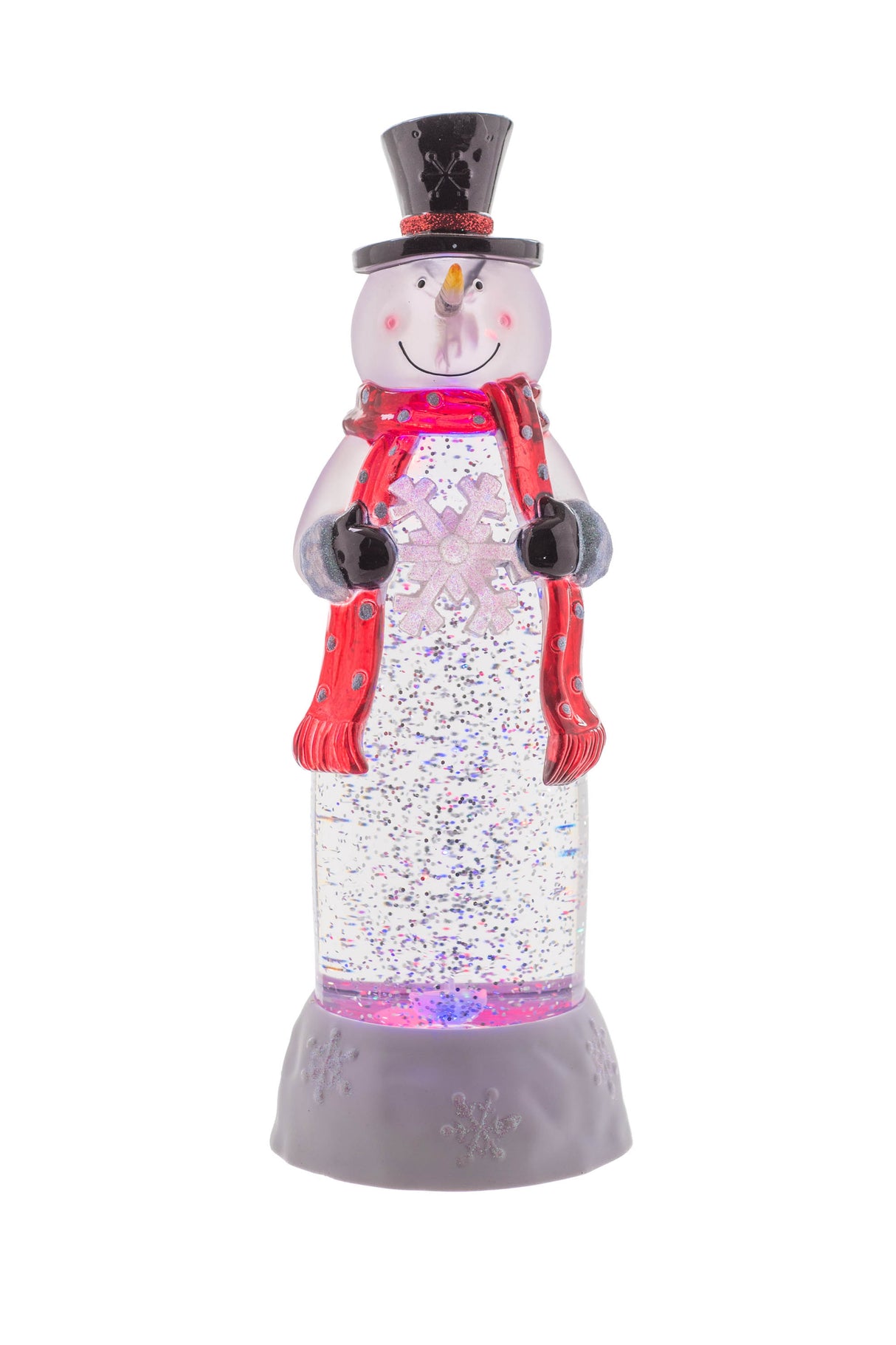 11" White Snowman LED Snow Globe