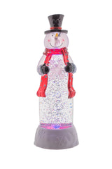 11" White Snowman LED Snow Globe