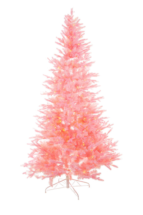 96" Pink Pvc Warm White LED Christmas Tree