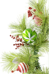 24" Green Pvc Ornament Wreath withBerries