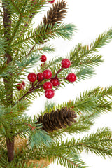 23.5"Green Pvc Christmas Tree with Berries and Pinecones