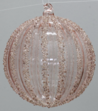 4.3" Hanging Geometric Rose Glass Ball Ornament