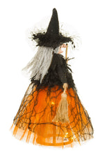 11" Orange and Black Cloth Grinning with Figurine with Bat Wings