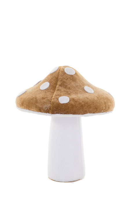 8"White and Brown Fleece Velvety Mushroom