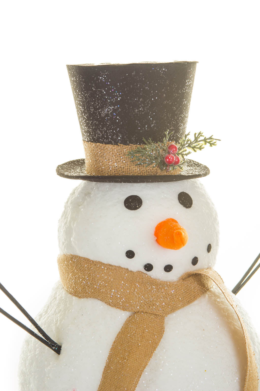 27" Large Striped White and Red Foam Snowman Figure with Striped Cap