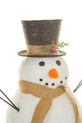 27" Large Striped White and Red Foam Snowman Figure with Striped Cap