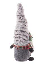 10" Gray and Red Cloth Mom Gnome with Pigtails