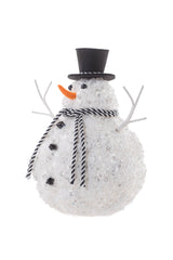 10.5" Striped Silver Foam Dimpled Snowman with Top Hat