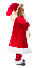 48" Velveteen Red Fabric Santa Claus Figurine with Gifts