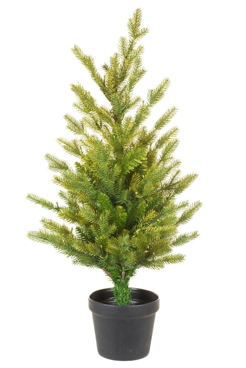 38" Gold Pvc/Pe Spruce Warm White LED Christmas Tree