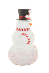 28" Large White and Red Polyfoam Candycane Snowman Figurine