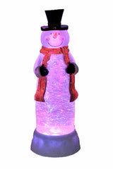 11" White Snowman LED Snow Globe