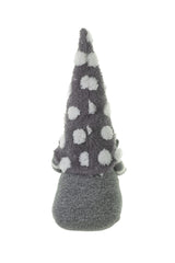 14" Gray and White Plush Shy Guy Gnome with Spotted Hat
