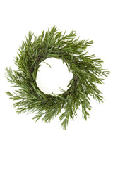10.5" Hangable Green Pvc Mini Wreath withLeaves