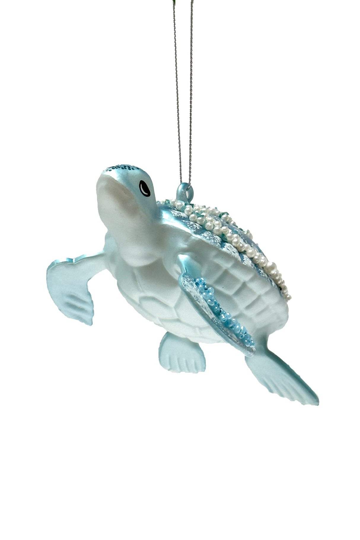 5" Hanging Blue Glass Turtle Ornament